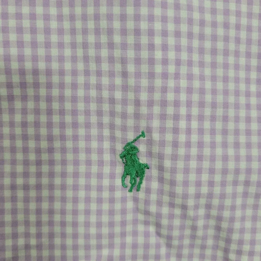 Ralph Lauren Shirt Mens XL Purple Check Long Sleeve Blake Button Down Cotton